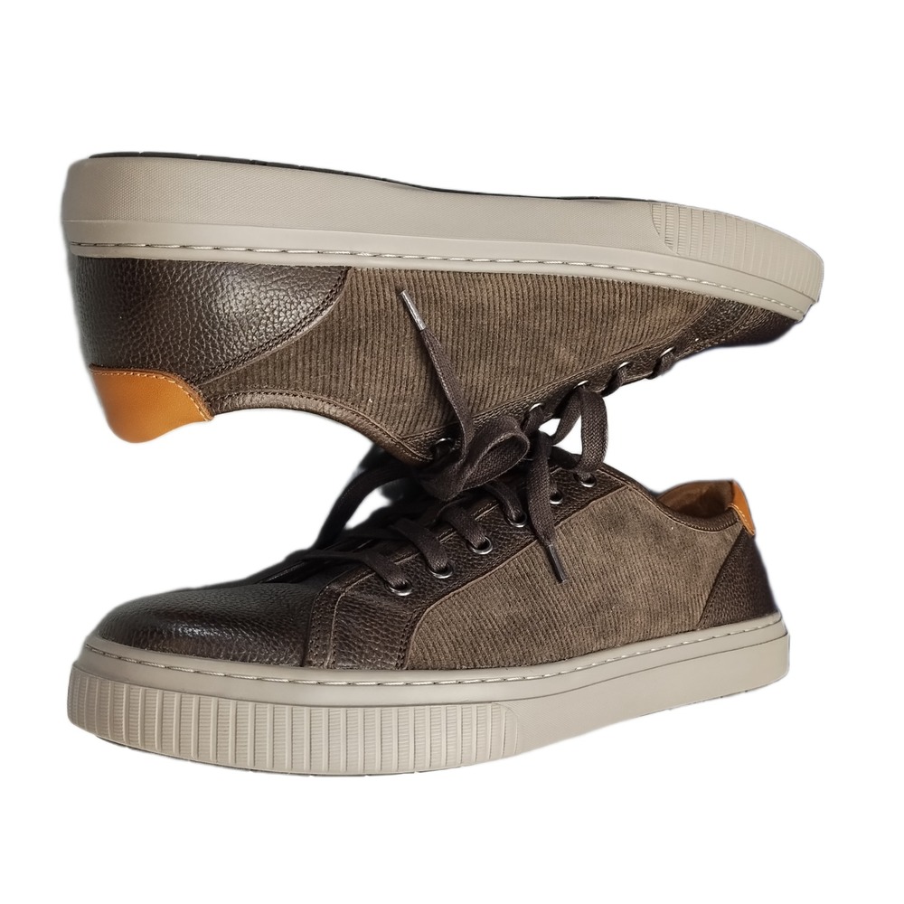 Johnston & Murphy Platform Sneakers Mens US 10.5M Brown Athletic Low Top Lace Up